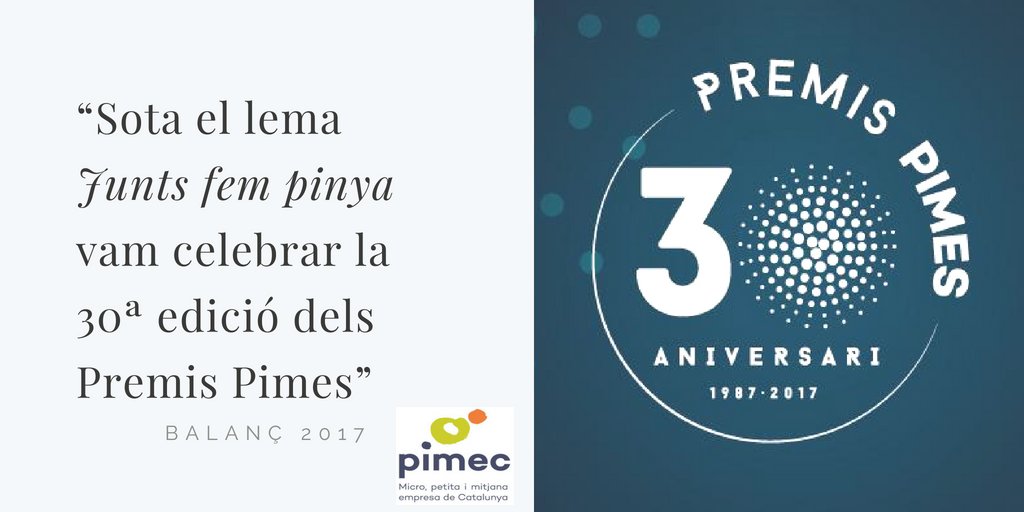AntoniCanete's tweet photo. Junts fem pinya #30PremisPimes 
Més d'un miler de persones es van reunir al #PalauSantJordi de #Barcelona per reconèixer les millors iniciatives empresarials del darrer any i per donar suport a aquells empresaris i empresàries que busquen una #SegonaOportunitat 
#Memòria2017PIMEC https://t.co/GYCzHO4J27