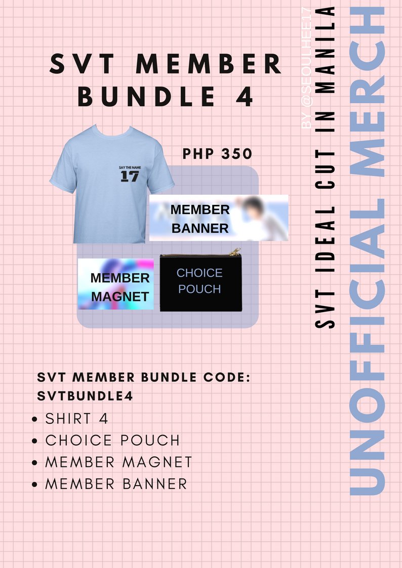 seoulhee17's tweet photo. [Seoulhee Collection]

📌 Seventeen Concert Bundle for only Php 350 / Php 400 👕👝📸🏳

#IdealCutInMNL #SeoulheeCollection https://t.co/FR6xbue9Sk