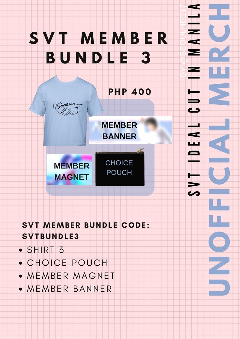seoulhee17's tweet photo. [Seoulhee Collection]

📌 Seventeen Concert Bundle for only Php 350 / Php 400 👕👝📸🏳

#IdealCutInMNL #SeoulheeCollection https://t.co/FR6xbue9Sk
