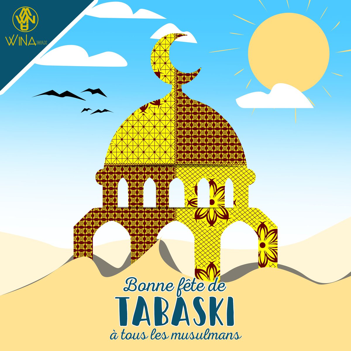 winawax's tweet photo. Bonne fête de Tabaski à tous les musulmans ! 

#Tabaski #Waxprint #WinaWax https://t.co/RWX7j6JbOK