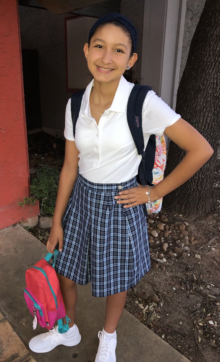 Second day of 7th grade in her favorite uniform. 💙⭐️ #AnnProud #starsmart