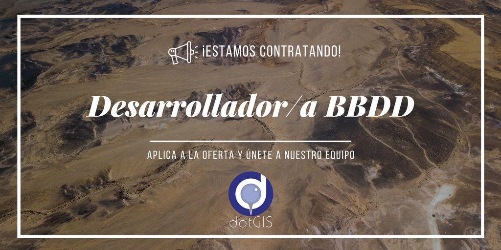 DOTGIS_corp's tweet photo. 📢¡Estamos contratando! Buscamos desarrolladores de bases de datos. ¿Quieres unirte a nuestro equipo? Aplica aquí https://t.co/pO2ky6rtKA o envía tu CV a rrhh@dotgiscorp.com #OfertaLaboral #EmpleoMadrid #dotGIS https://t.co/pKHmgDuYfh
