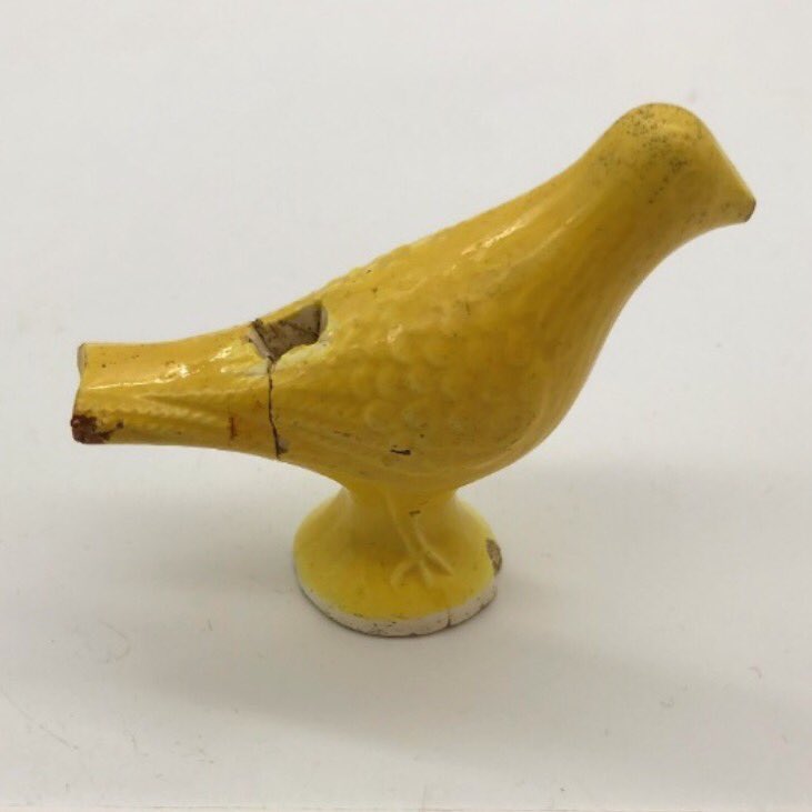 metrotunnelvic's tweet photo. Archaeologists have discovered a Staffordshire yellow glazed bird whistle, at the site of 9-11 Swanston Street. Made from earthenware, this child’s toy was likely produced in Staffordshire, England, and is estimated to date between the 1840s and 1860s. 🐦 https://t.co/ntJbTpA41K