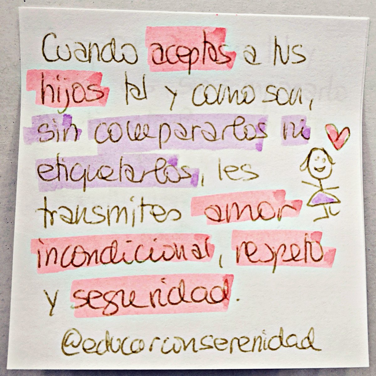educarserenidad's tweet photo. Cuando aceptas a tus hijos tal y como son, sin compararlos ni etiquetarlos, les transmites amor incondicional, respeto y seguridad. https://t.co/8kGJ0SoXcH