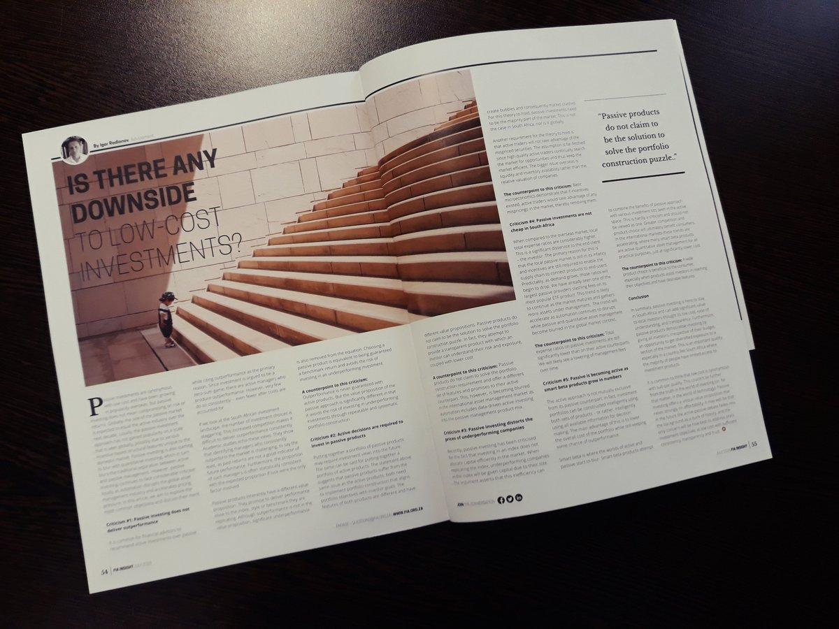 Advicement_SA's tweet photo. Check out an article written by our MD @Igrod5 in #FIAInsight, page 54, July Edition: Is there any downside to #lowcost #investments? @FIA_ORG_ZA @cnandco #ETFs #passive https://t.co/ze1nZz0pAI