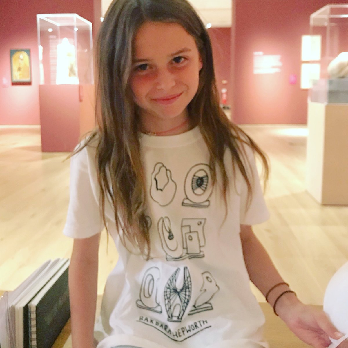 according2mcgee's tweet photo. Wearing it with pride: treat yourself to a Barbara Hepworth tee from @hepworthwakefield and make like a #minimcgee. This is us at @yorkartgallery yesterday. Go! The upstairs show brings balm for the brain. #accordingtomcgee #hepworthgallery #yorkartgallery #hepworthtshirt https://t.co/7pprCIXiYC