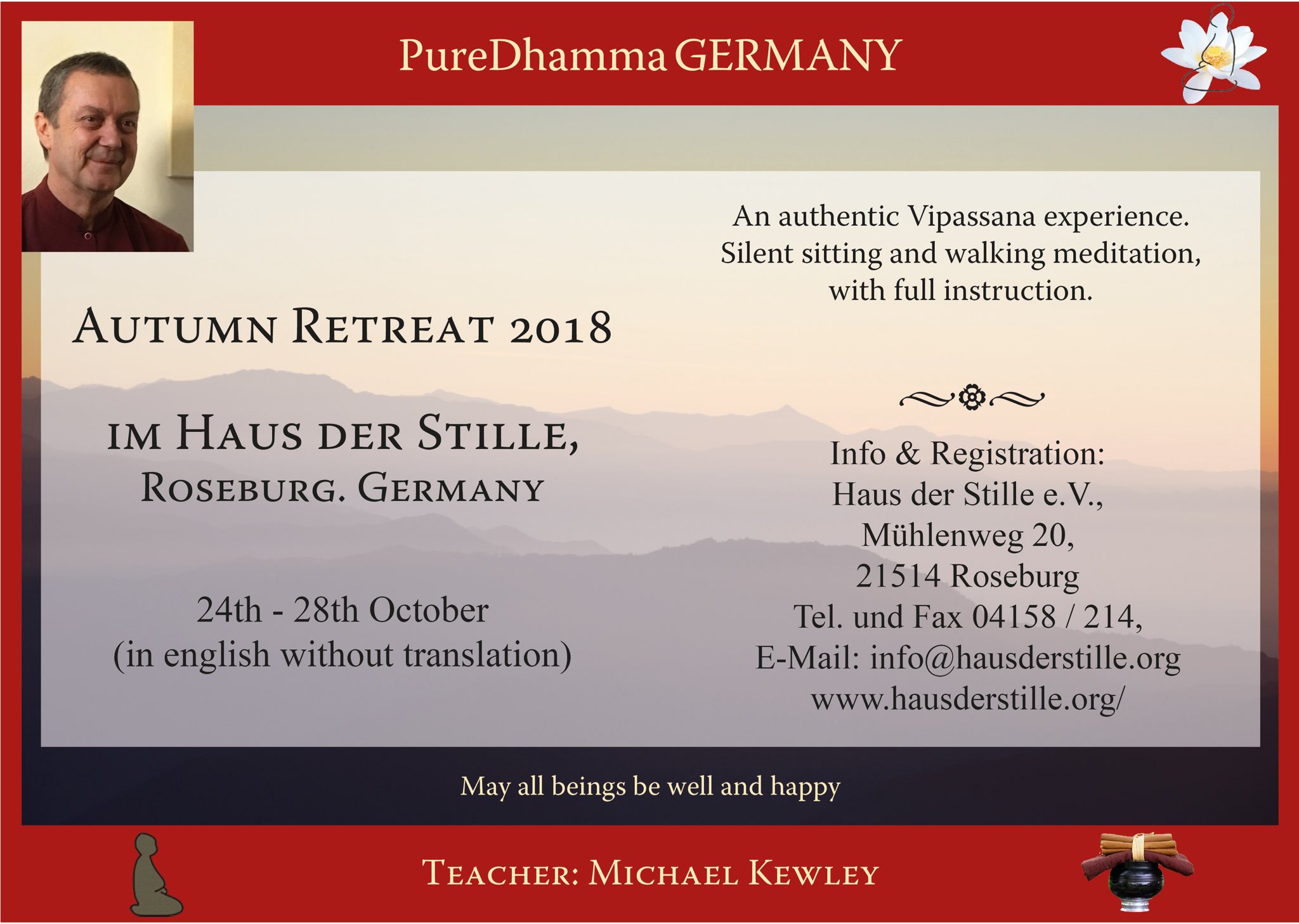 Pure Dhamma On Twitter October Retreat Fills Very Quickly