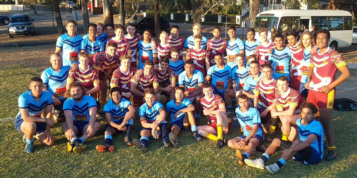 hccryde's tweet photo. Holy Cross took on the Clontarf Academy New South Wales team this afternoon at Riverview. #TeamHCC came away with a win, 26 to 18. Well done gents, fantastic work! #hccryde #rugbyleague #hockaticki #maroonandgold https://t.co/caLMPUJMoo