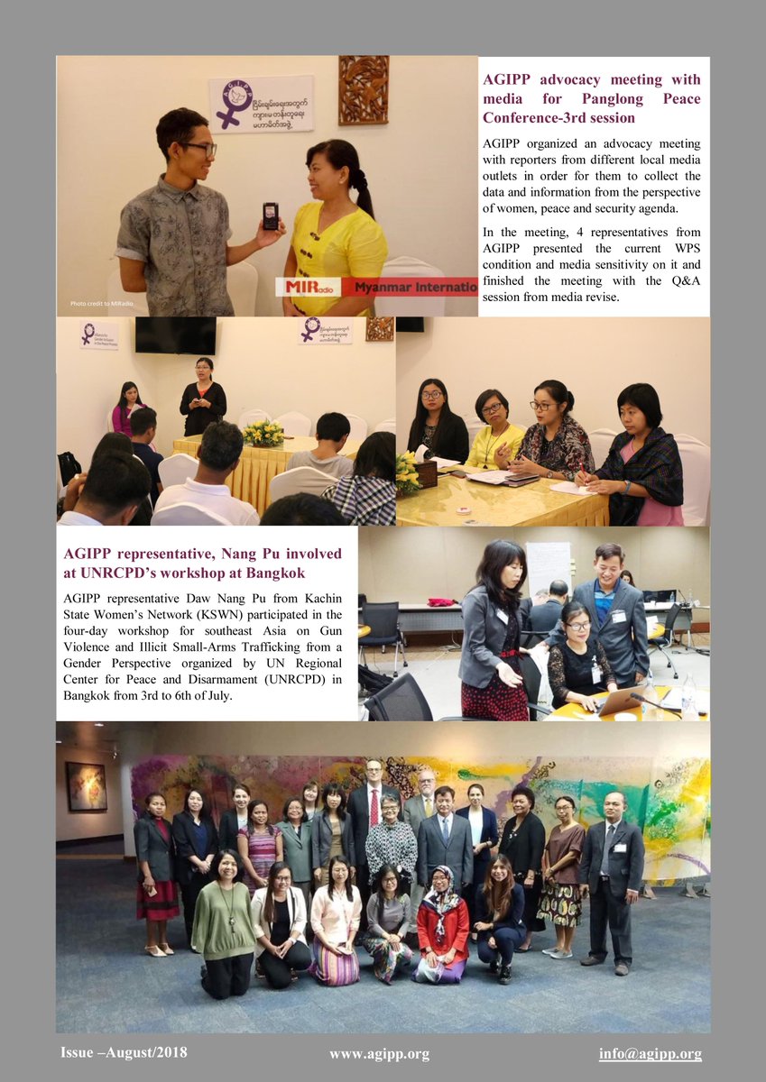 AGIPPMyanmar's tweet photo. AGIPP newsletter - March issue now publishes. Check it out for all  the latest WPS news and AGIPP outgoing and upcoming activities. Here is  our website for your visit: https://t.co/kSWZtqG6wz
 Thank you and enjoy reading!
 #AGIPP #WomenPeaceAndSecurity #Newsletter https://t.co/tR33TA8qEA