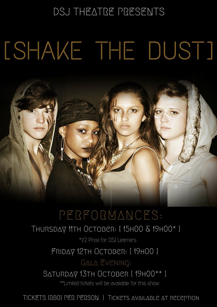 DSJ_School's tweet photo. DSJ Theatre AG presents [Shake the Dust], coming October 2018! Get your tickets at DSJ reception! #dsj_theatre_2018 #shakethedust #greenroomcollaboration #cherrydance https://t.co/lUs6OXbRHE