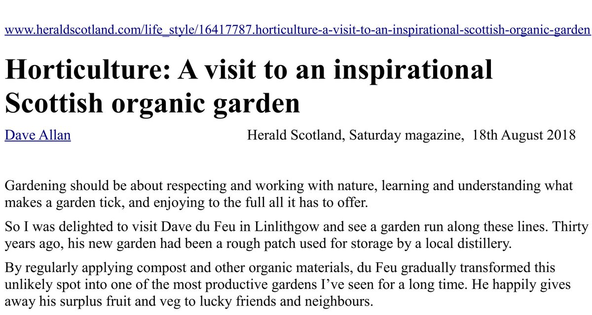 DaveduFeu's tweet photo. @boddave 🙂Delighted my #AllYearRound/#Sustainable #Linlithgow garden featured in @heraldscotland HERE->https://t.co/FOXEtdbmTC Check the pictures here to illustrate article. More pics HERE->https://t.co/ei5YhcI1oG🐞🐝🦎🌿🌻🚲🥕🥦🍏🍓@LeoduFeu @RoanduFeu @s_barstow @paeonyfan @SwarbrickHT https://t.co/OUrs45pkex