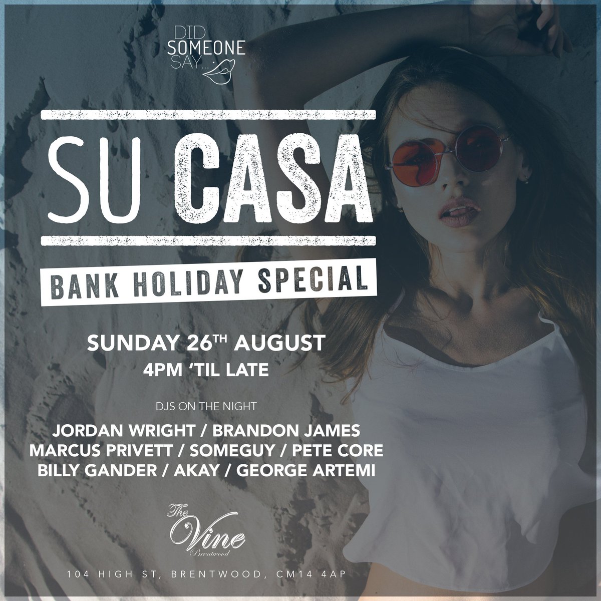 darren_manning's tweet image. YES YES YES!!! We are back in the UK and found ourself a new home is Essex 

@DSSNights presents SU CASA @VineBrentwood 

This Bank Holiday Sunday

Get your dancing shoes and see you there!!