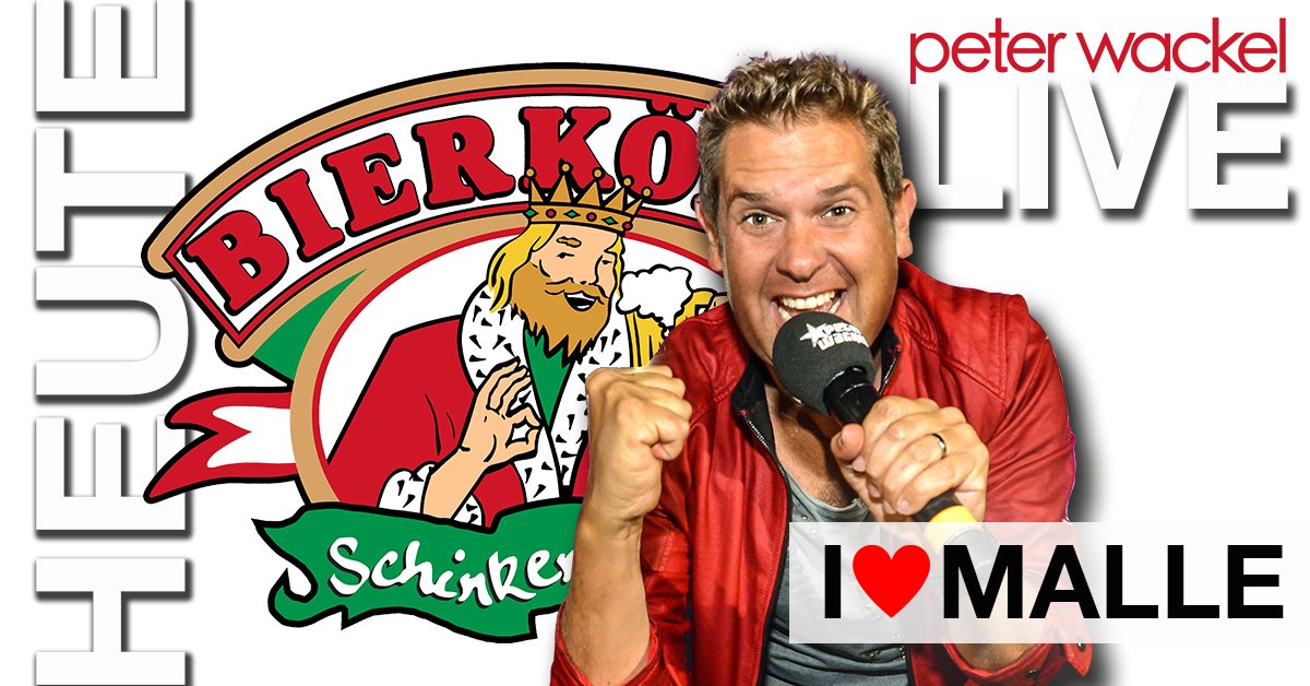 Bierkönig Mallorca (@_bierkoenig) on Twitter photo Heute kommt Partynator <a href="/peterwackel/">Peter Wackel</a> zu uns! Um 17.30 Uhr brüllen wir alle zusammen "I LOVE MALLE!" Heute kommt Partynator <a href="/peterwackel/">Peter Wackel</a> zu uns! Um 17.30 Uhr brüllen wir alle zusammen "I LOVE MALLE!"