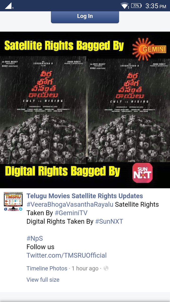 sunita314429's tweet photo. Satellite rights bagged by @GeminiTV 
Digital rights bagged by #SunNXT #VeeraBhogaVasanthaRayalu #CultisRising #VBVRTeaser out now https://t.co/NI7wJGy0d8