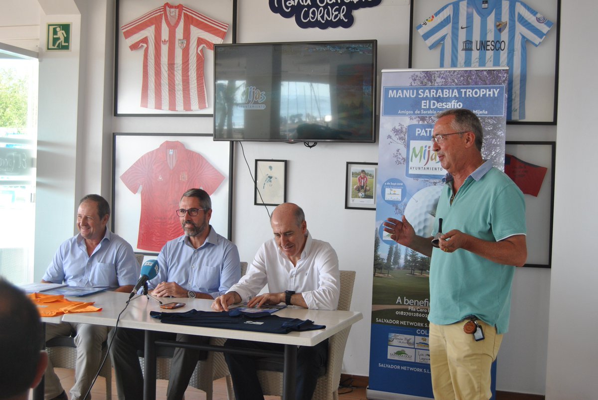 JCMaldonadoEst's tweet photo. ⛳️ Esta mañana hemos presentado en el @TorreonLCM el #torneo benéfico @MSarabiaTrophy. Muy orgullosos de acoger en #Mijas esta actividad deportiva y solidaria que se celebrará a beneficio de la Asociación #ADIMI. https://t.co/rmTqBHZZA4