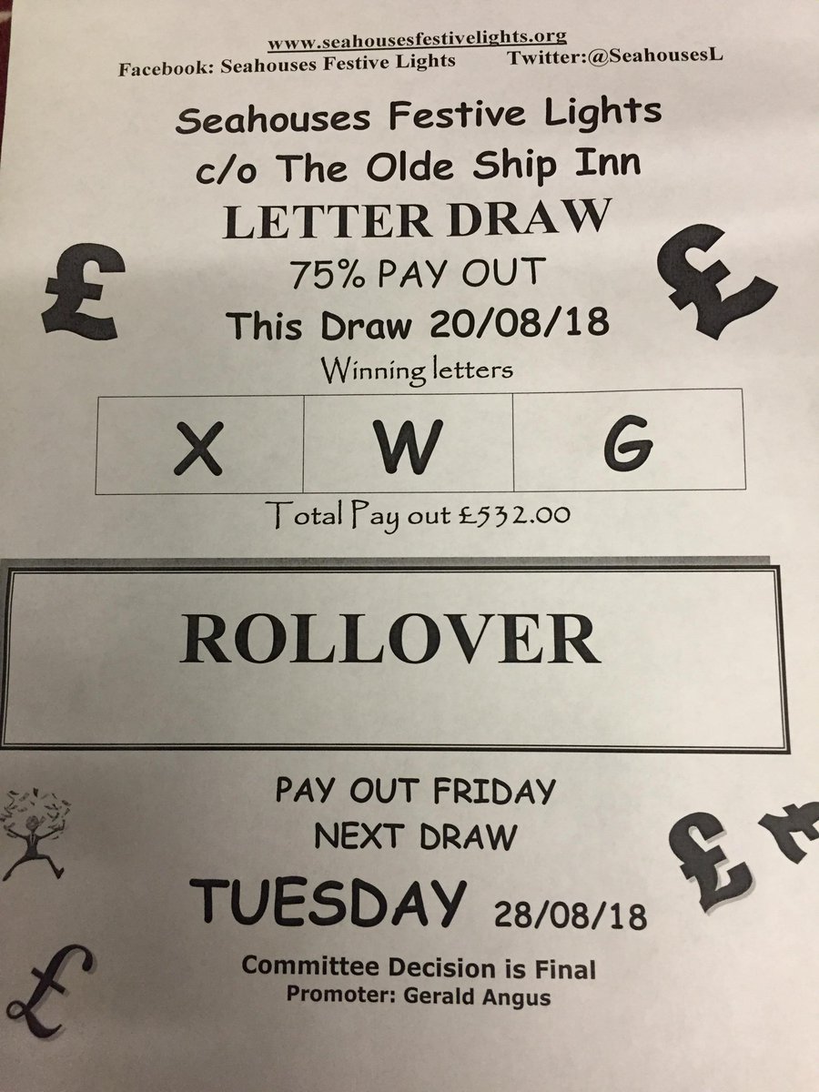 SeahousesL's tweet photo. These letters won't make anyone Xtatic With Glee because noone had them, double rollover next week so get some extra tickets on! Tuesday  6pm as it's a bank holiday!!! https://t.co/CJuxQecxtI