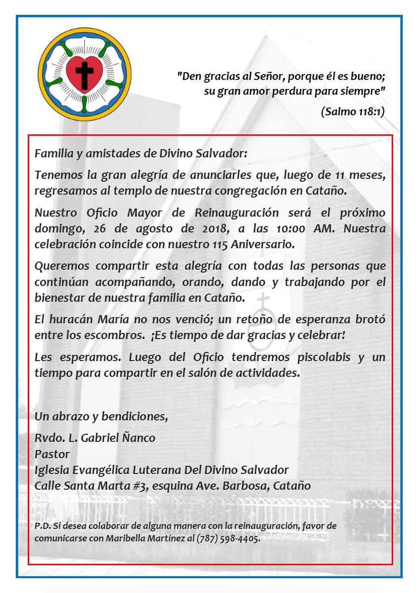 ELCA Sínodo Caribe tweet media