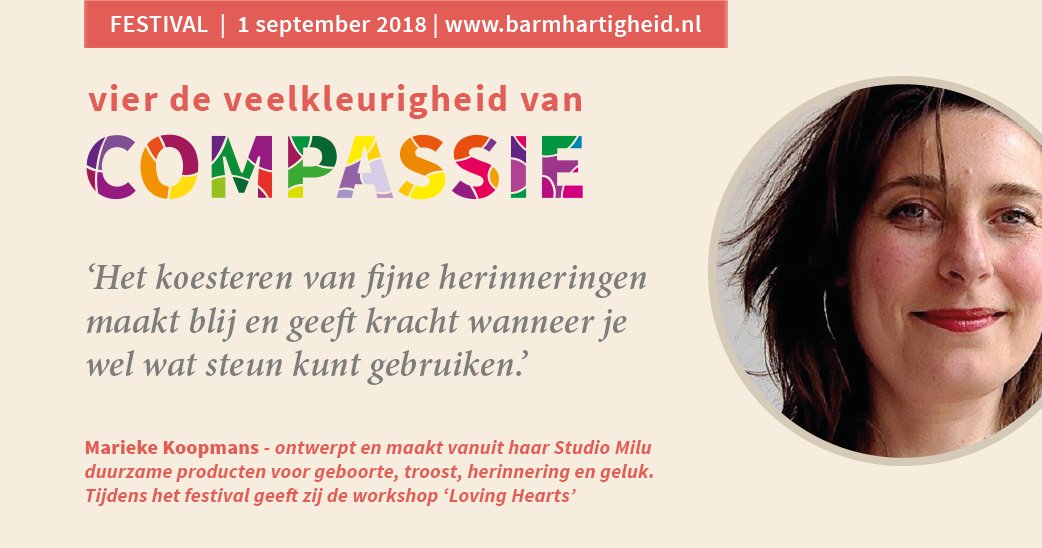Maak 'een hart onder de riem' tijdens de workshop van Marieke Koopmans.  Haar leidraad is de de positieve kracht van dierbare herinneringen. Kijk voor meer informatie en aanmelding op onze website. Doe het snel want we zijn bijna VOL! barmhartigheid.nl/activiteiten/f…