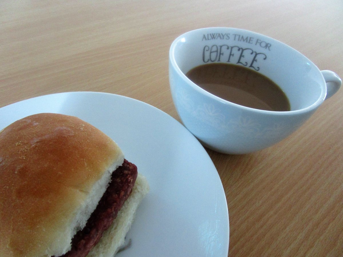 Get your Saturday off to a great start with a cup of coffee and a Steak Slice Roll #NatonalCoffeeDay