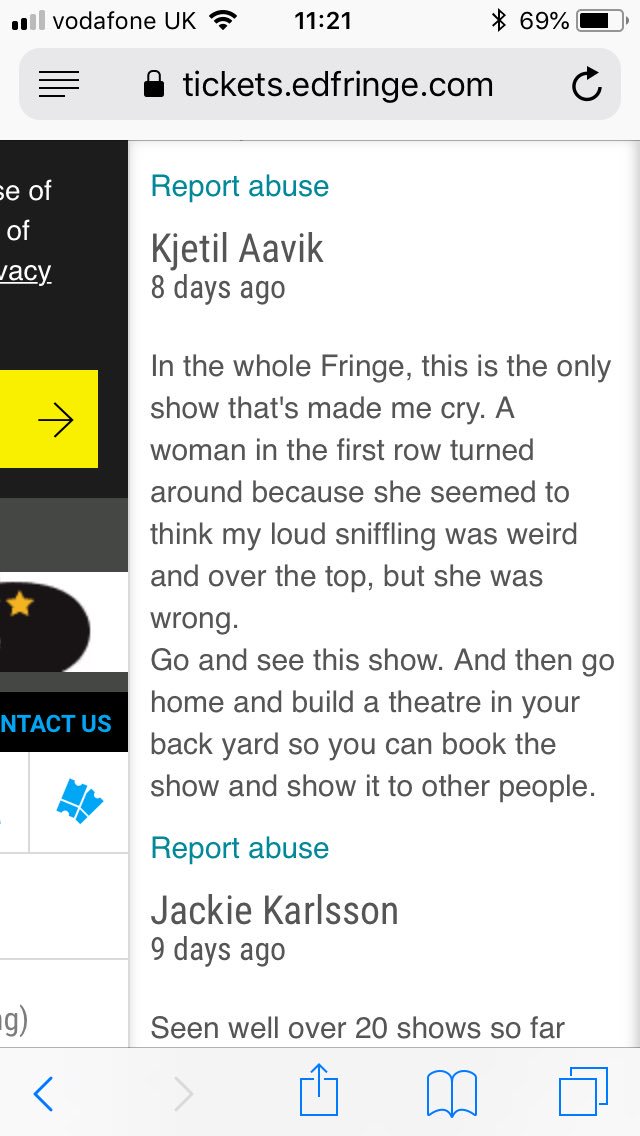 graemedalling's tweet photo. And here are just a few of the lovely things audiences have been saying about our show. @elsiethatchwick #fringetheatre #newwriting @realskyelourie https://t.co/fFEveumZ2m