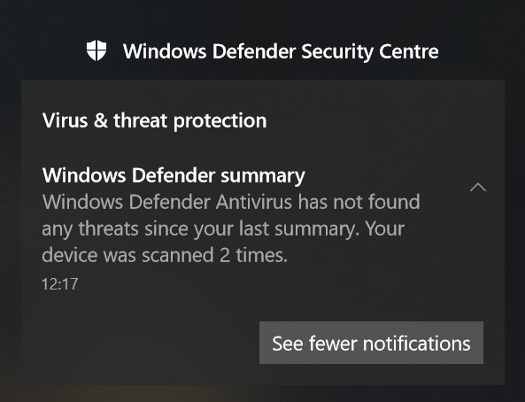 leonkehoe's tweet image. @MicrosoftHelps When I click &apos;See fewer notifications&apos; my mouse pointer shows egg timer, flashes rapidly, and nothing else. I&apos;m not sure what dialogue is supposed to load, if any? Only way to get rid is to log out/in again. #Windows10 #VirusandThreatProtection #NotificationBug