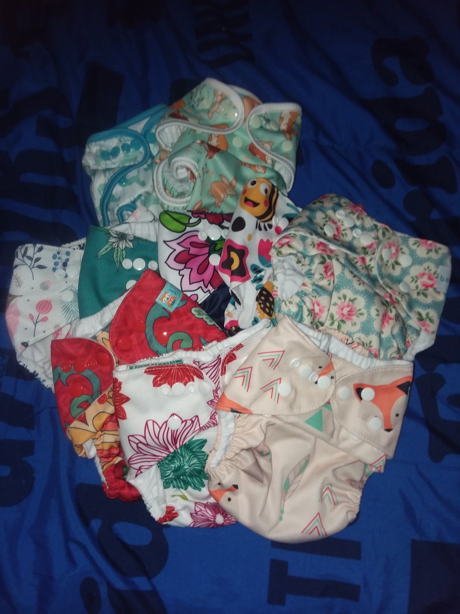 A sweet friend of mine gave me some cloth diapers she doesn't use. We are now up to 15 covers and 48 pockets!  #makeclothmainstream #clothdiaperbaby #clothdiapermama #makelaundrynotlandfill