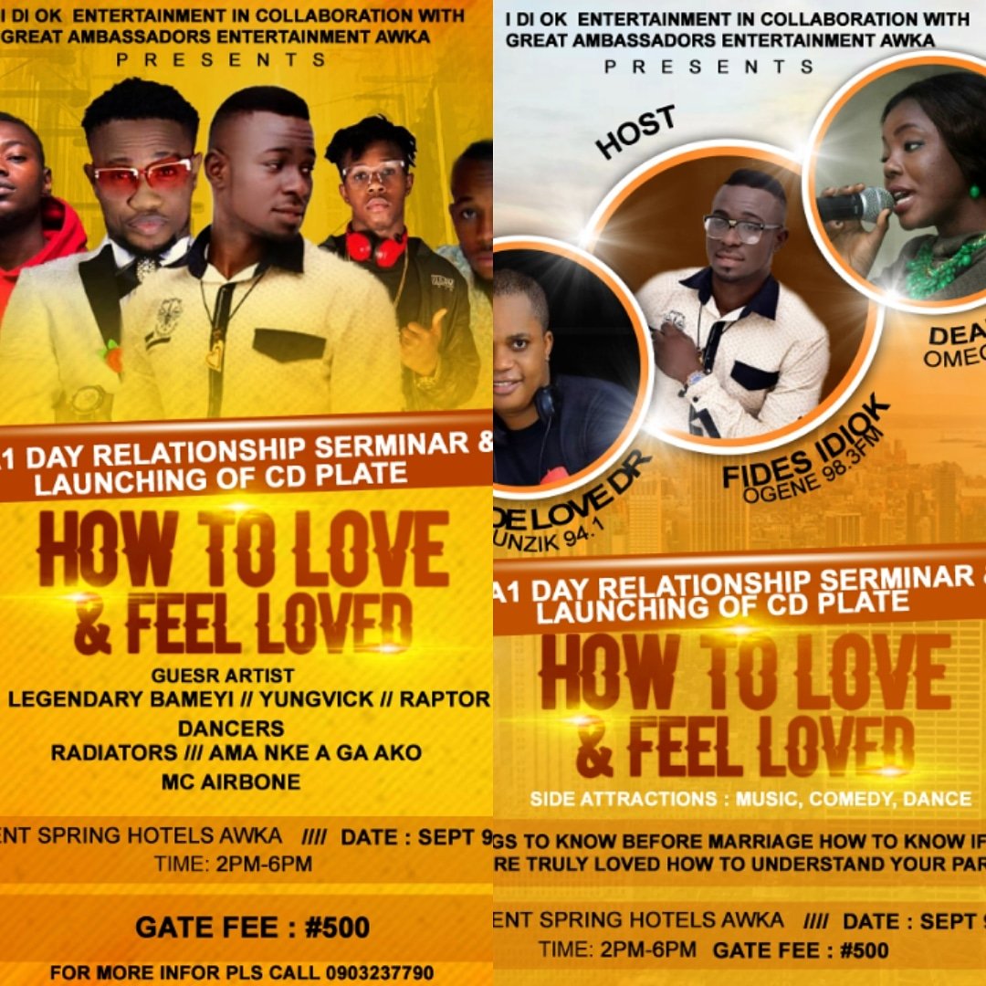 vdj_fides's tweet photo. Still on the #9thSeptember2018 this is the arena of love, marriage, family and relationship. On this arena, 3 Love &amp; relationship experts frm @ogenefm983 @unizik941fm &amp; @OMEGA1017FM will stand &amp; impact love &amp; relationship knowledge into us. Going down in Awka https://t.co/NLqraOalOq