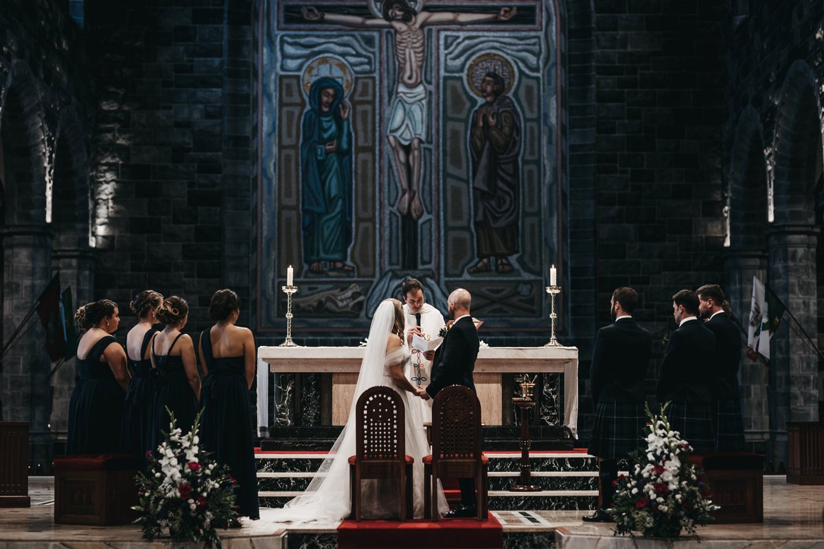Wedding venue goals 🤤🤤🤤 What a dream this was to shoot ♥️ Shot in Galway  Cathedral - The Cathedral of Our Lady Assumed into Heaven and St Nicholas # galway #cathedral #weddingphotography, image size:1200x800