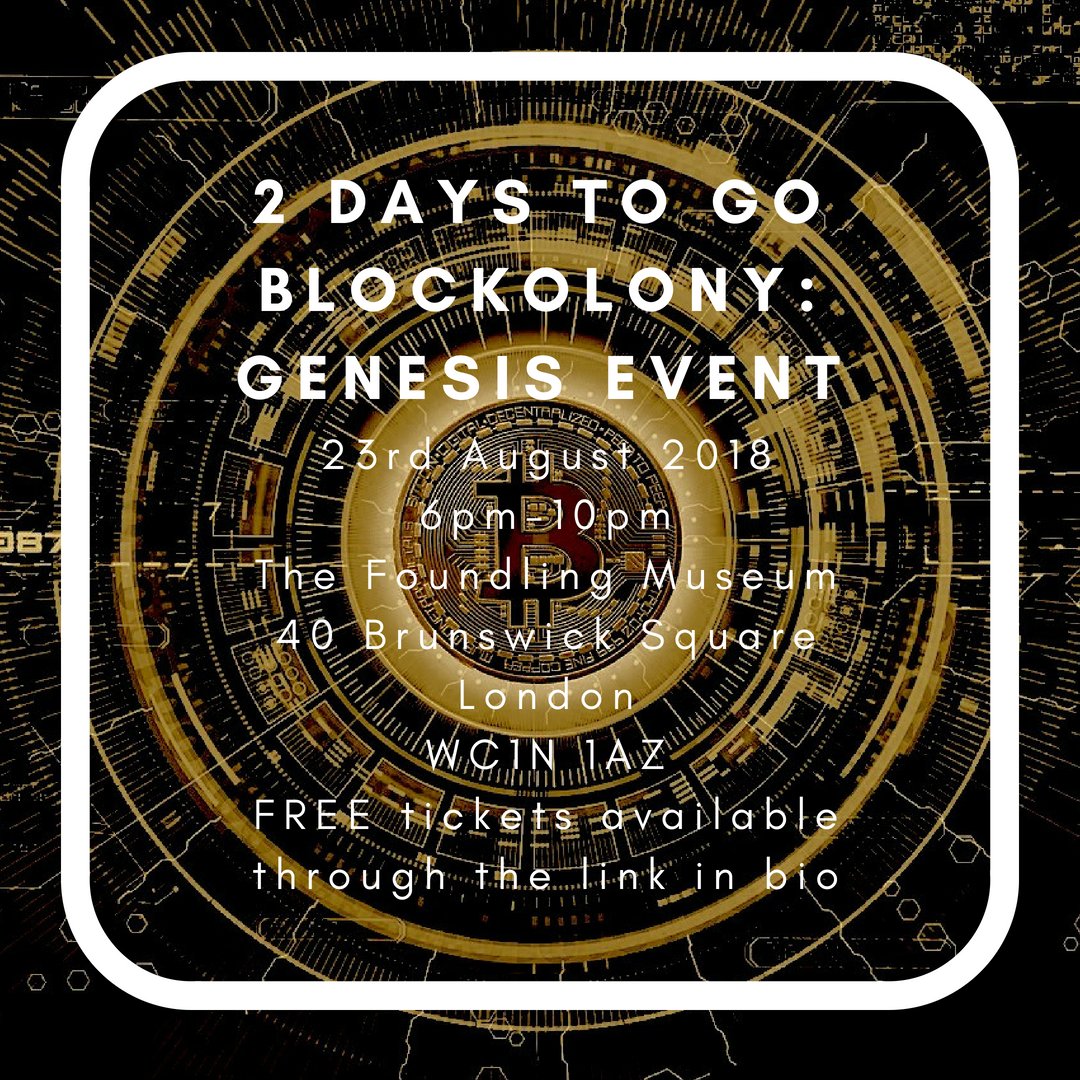 blockolony's tweet photo. 2 days to go until our @blockolony event!

Claim your FREE ticket now through the link in our bio

Speakers Harrison Gwinnett and Anna Flach will be discussing the past, present, and future of cryptocurrency, and Equichain as solutions to barriers of digital assets trade. https://t.co/Zgf1uAgdsM