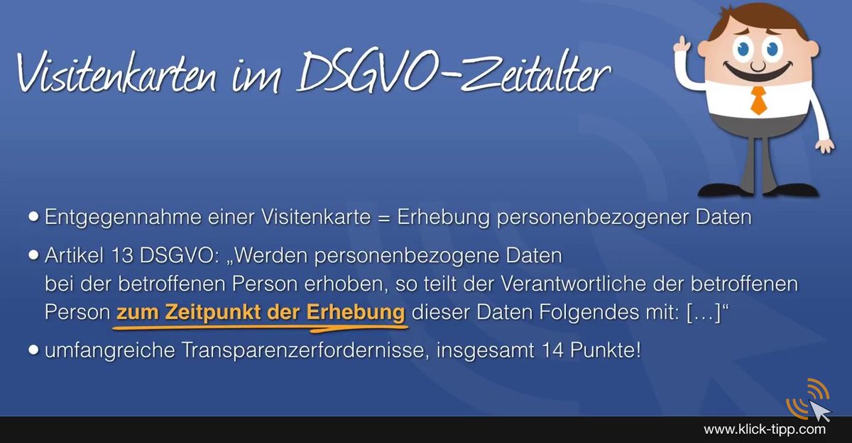 Visitenkarten im DSGVO - Zeitalter! Das müssen Sie ändern. Weitere Infos digistore24.com/redir/38219/ly…
.
.
#DSGVO #kmu #marketing #mehrzeit #Unternehmen #webinar