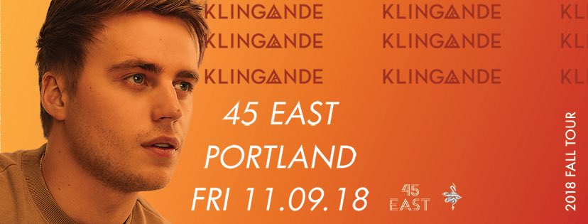 45eastpdx's tweet image. Just announced! @KlingandeMusic makes his way to Portland this Fall on 11/9! #2018FallTour 🍂🔊