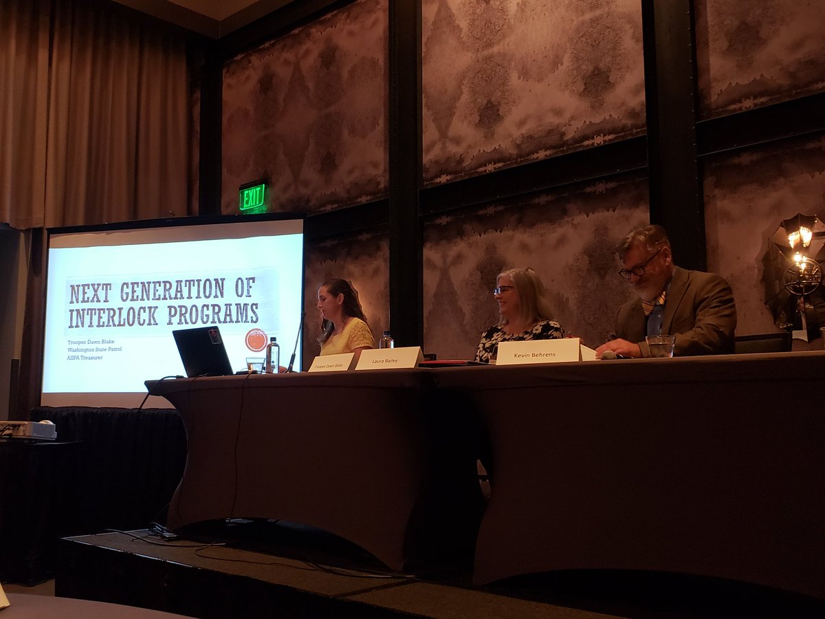TIRFCANADA's tweet photo. Next Generation of Interlock Programs: Trooper Dawn Blake, @wastatepatrol "As you consider new #technology, be cognizant of reviewing set fees and have evidential breath testing people available to seek additional knowledge." https://t.co/0Ya5N7Q0pO