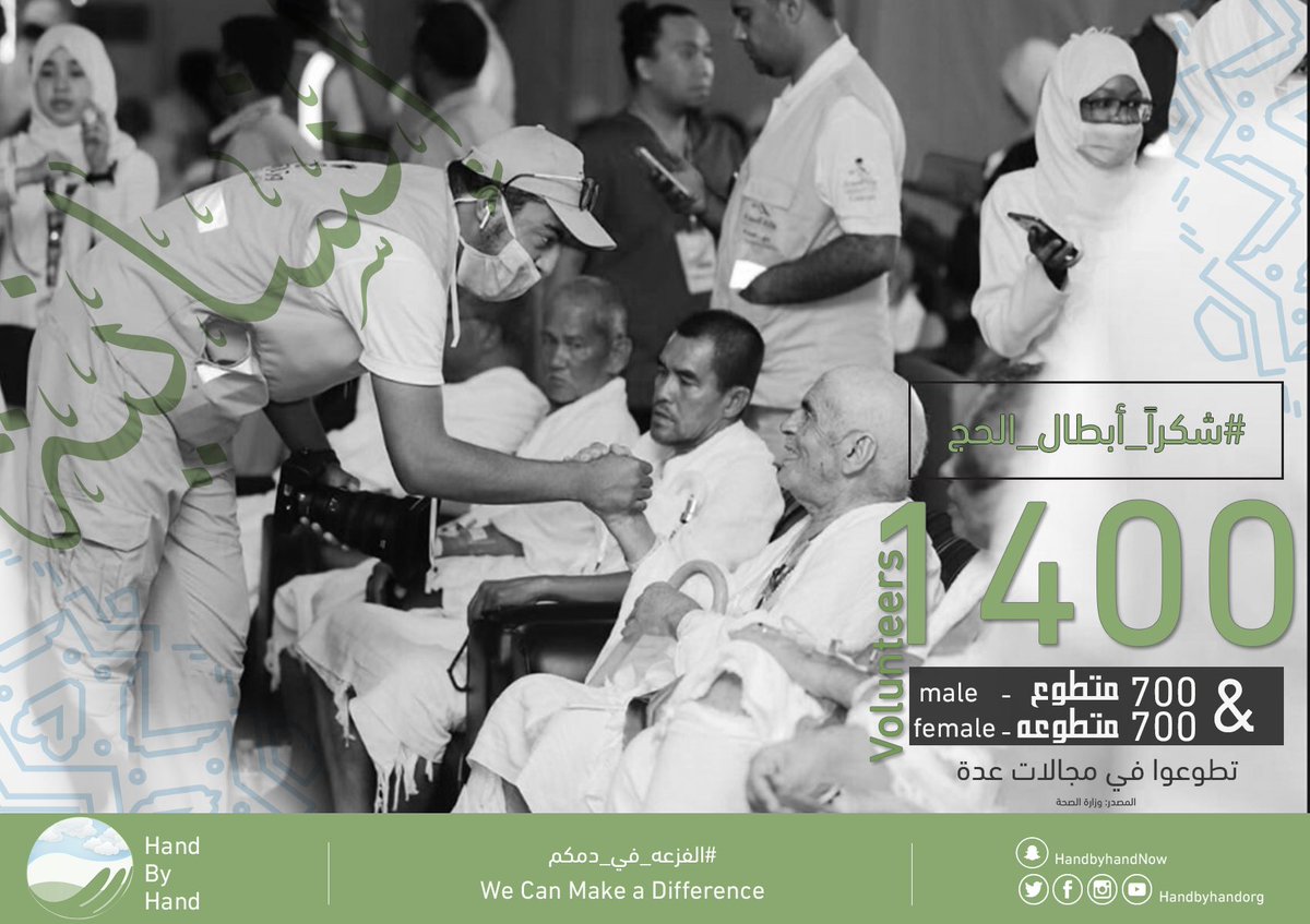Handbyhandorg's tweet photo. هنا من يُساعد، هنا من يُطبب، هنا من يُرشد، وهنا من يُترجم .. هؤلاء هم أبطال الحج
إنسانية، عطاء، وبذل لله ولضيوف الله
نفخر بكم جميعاً
#شكراً_أبطال_الحج
.
#الفزعه_في_دمكم https://t.co/yNY76gVypw