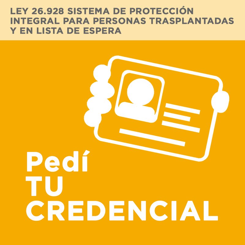 ¿Sabías que si estás trasplantado o en Lista de Espera podés solicitar tu credencial en forma sencilla? Podés hacerlo llamando al INCUCAI o en el Organismo de Ablación e Implante de tu provincia. Informate en bit.ly/2uJZoVq