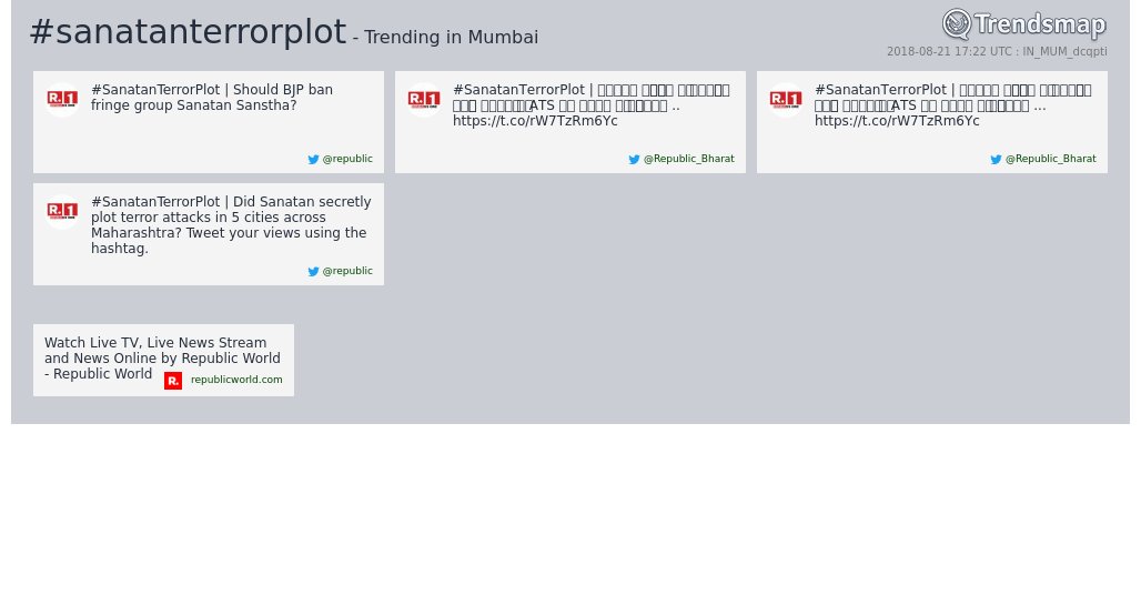 TrendsMumbai's tweet image. #sanatanterrorplot is now trending in #Mumbai

trendsmap.com/r/IN_MUM_dcqpti