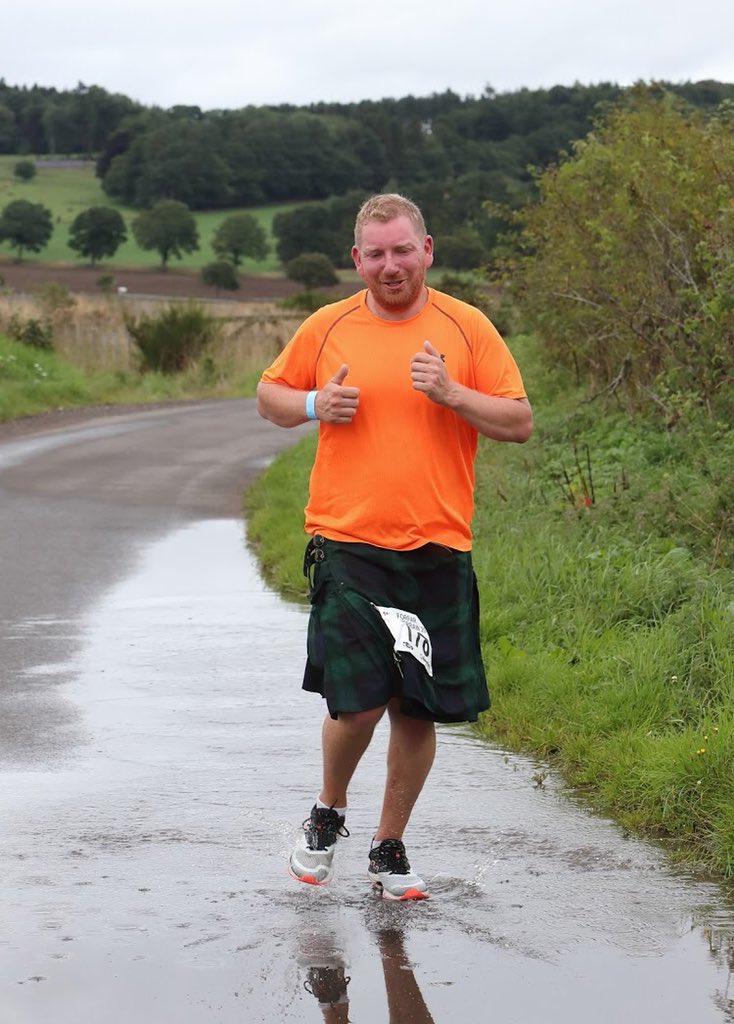 Kyddscot's tweet photo. Hometown run on Sunday #forfar10k but was feeling a bit tender after Saturdays hospitality. Was disappointed with my race but to even turn up was an achievement #tomuchbooze #running #runningscots #kiltrunner #nevernotrunning #runchatuk https://t.co/vuNAj4ZsKW