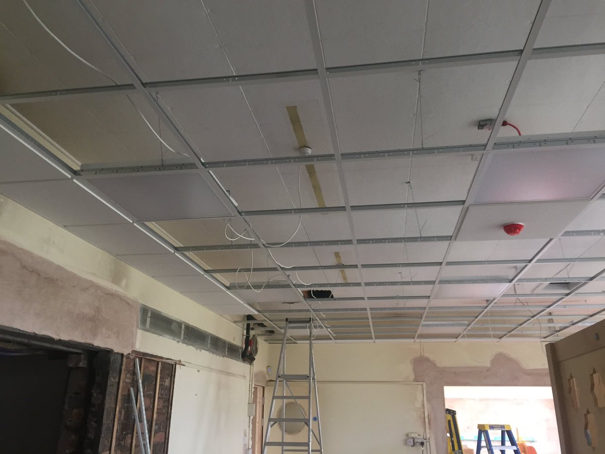 grid_line's tweet photo. When the schools out for summer were in updating your tired old ceilings,  another great job from the team #ceilings @Ecophon @EcophonUK https://t.co/zbT2HCsWzu