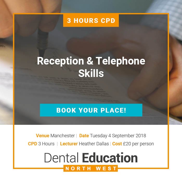 This course will provide the knowledge required to develop communication and organisational skills when dealing with patients whilst working under pressure in a busy dental practice. bit.ly/2Mlbsaw #dentalNW #CPD