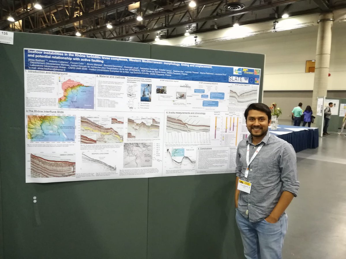 ItnSlate's tweet image. Great poster presentations by #PhD students @shraybadhani from @Ifremer_en and @DavideMencaroni from @ICMCSIC during the @ISC_2018! #ISC2018  #submarinelandslides