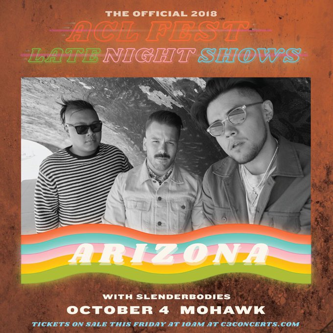 #ACLFest  we are so stoked to announce our Official Aftershow w/ support from @slenderbodies 🤘🏻  tix<a href="/tag/aclfest"class="tags">#ACLFest</a>