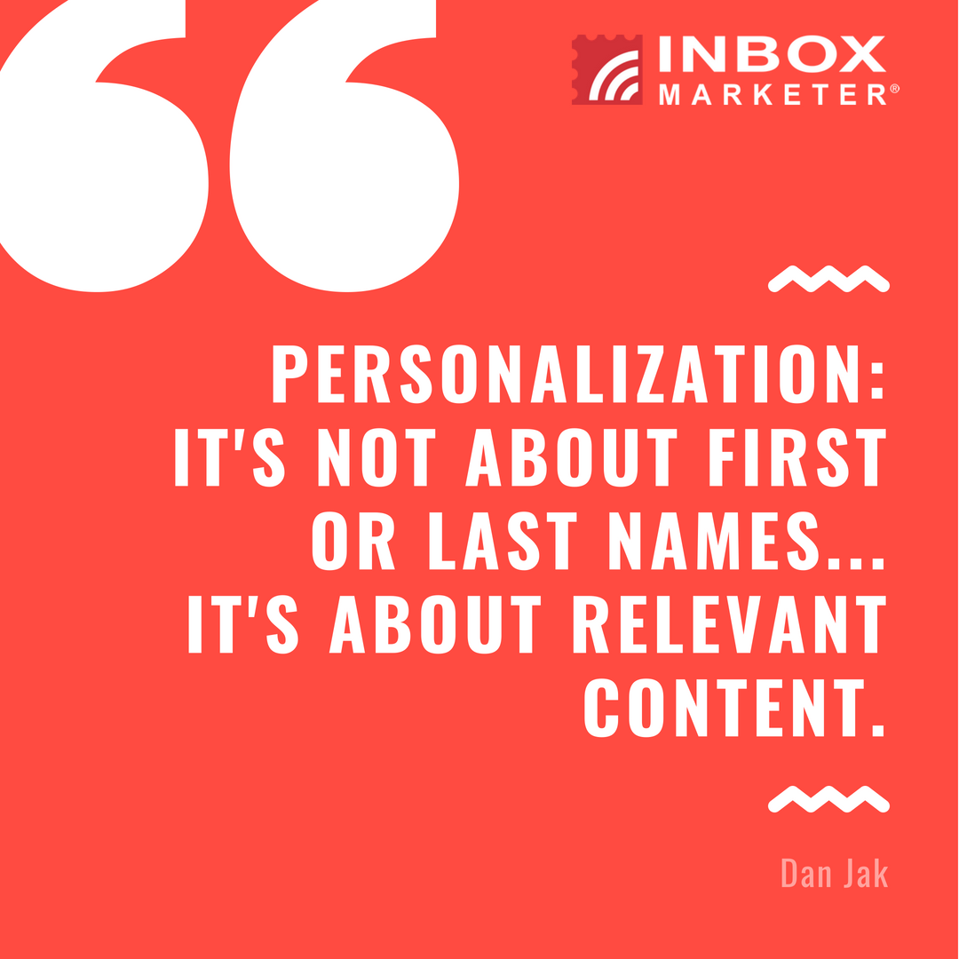 InboxMarketer's tweet photo. Quote of the day! Do you use dynamic personalisation in your email marketing? 💌  #personal https://t.co/ddq5feNCAJ