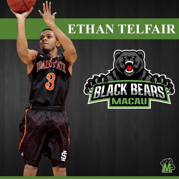 Former Idaho State star Ethan Telfair signs with the Macau Black Bears on a tryout contract. The Macau Black Bears are honored to become <a href="/KingTelfair31/">Ethan Telfair</a> first professional team. Ethan Telfair is <a href="/StarburyMarbury/">I AM PEACE STAR</a> cousin and <a href="/BassyS31T/">Sebastian Telfair BA</a> brother.