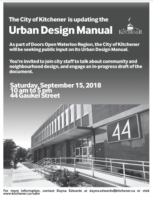 DoorsOpenWR's tweet image. In keeping with our 2018 theme Places, Patterns &amp;amp; Plans, highlighting the built fabric of our region, @CityKitchener wants to hear from YOU during the event Sept.15. Visit them at 44 Gaukel. kitchener.ca/en/building-an… @AC_Waterloo @ArtsBuildON @oaarchitects