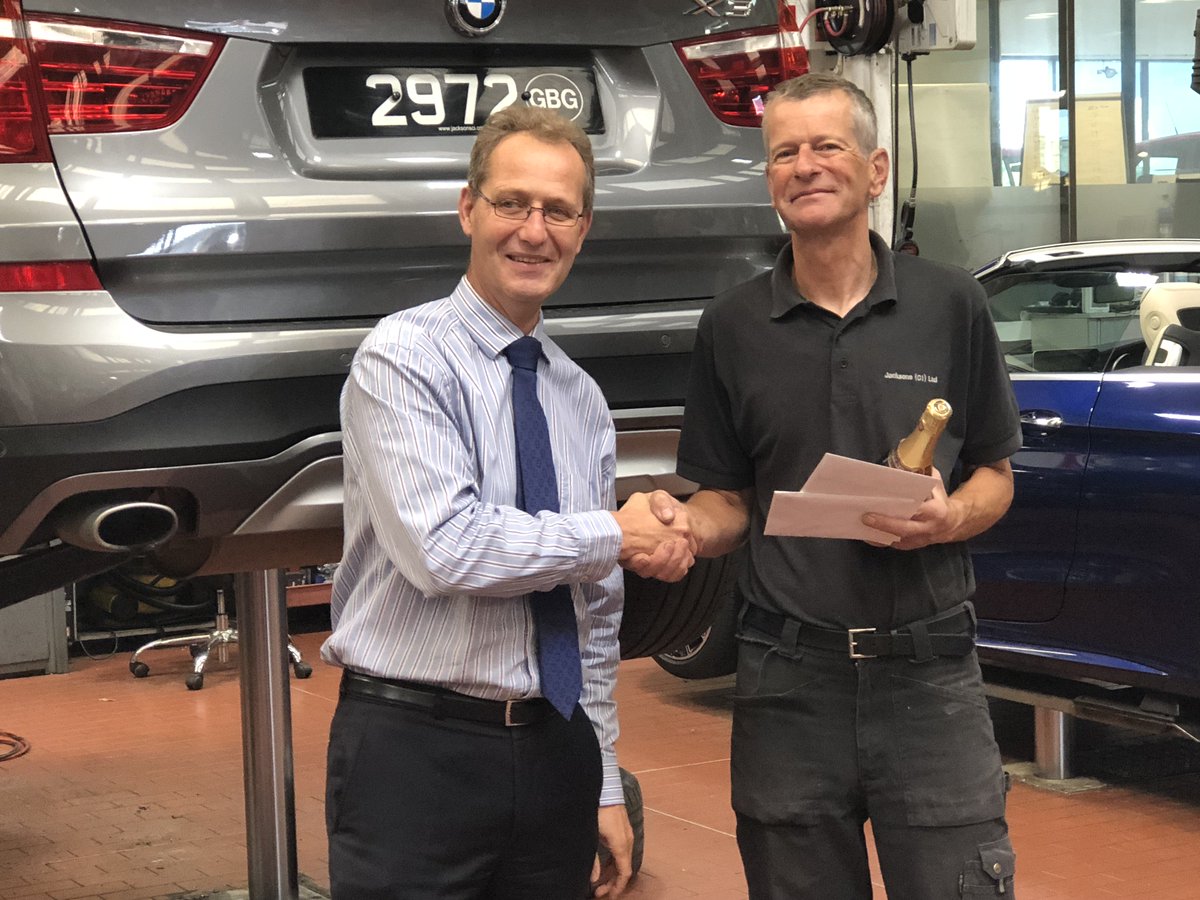 In recognition of 40 years of service here is Jacksons Guernsey Head of Business Onno Termeulen presenting Tim Martin with gifts of thanks. 

Everyone in the Jacksons Group thanks you for your long service and continued support Tim. What a fantastic achievement.