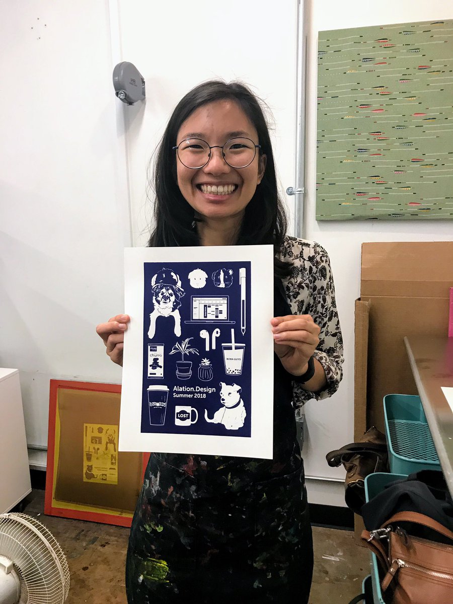 AlationDesign's tweet image. Moar photos from screen printing!