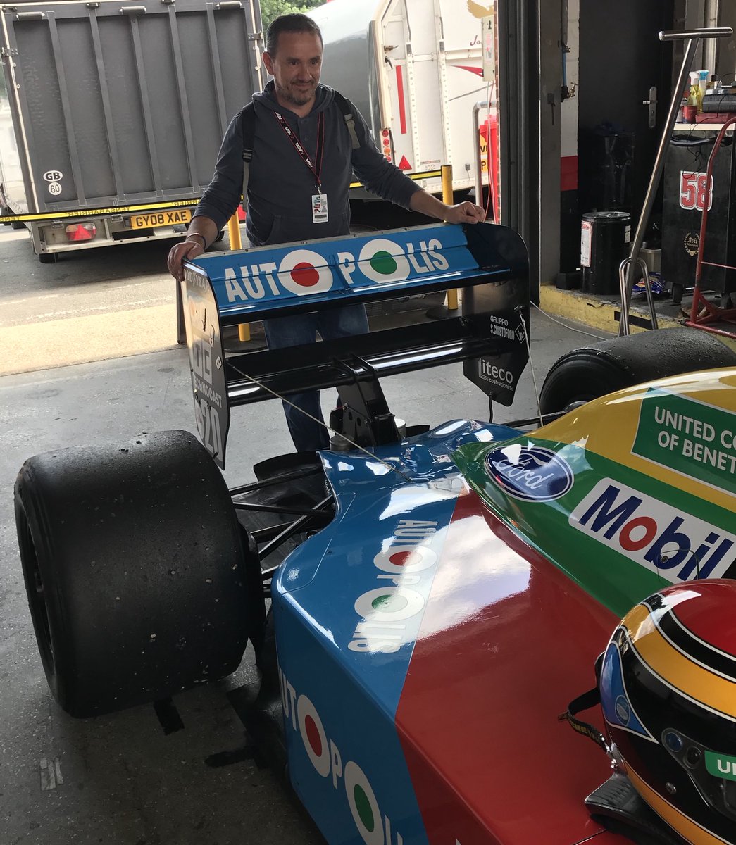 Admiring the Benetton B190 at #festivalitalia #brandshatch #f1 #benetton