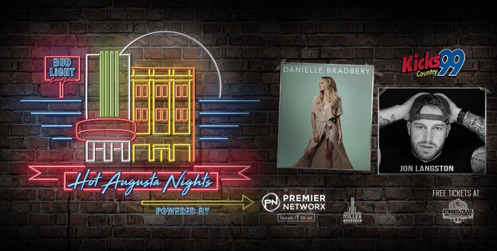 TONIGHT FREE CONCERT featuring <a href="/DBradbery/">Danielle Bradbery</a> &amp; <a href="/JonTLangston/">Jon Langston</a> at <a href="/MillerTheater/">Miller Theater</a> 
Doors open at 7, show starts at 8! Tickets still AVAILABLE online at millertheateraugusta.com