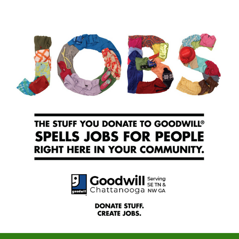GoodwillChatt's tweet photo. When you donate and shop at Chattanooga Goodwill stores in SE Tennessee and NW Georgia you help us make a difference in the lives of people in our community. https://t.co/DVN7Nl5T84 #goodwillchatt #goodhappenshere #makeadifference #supportgoodwill https://t.co/rZVJZpyMW5