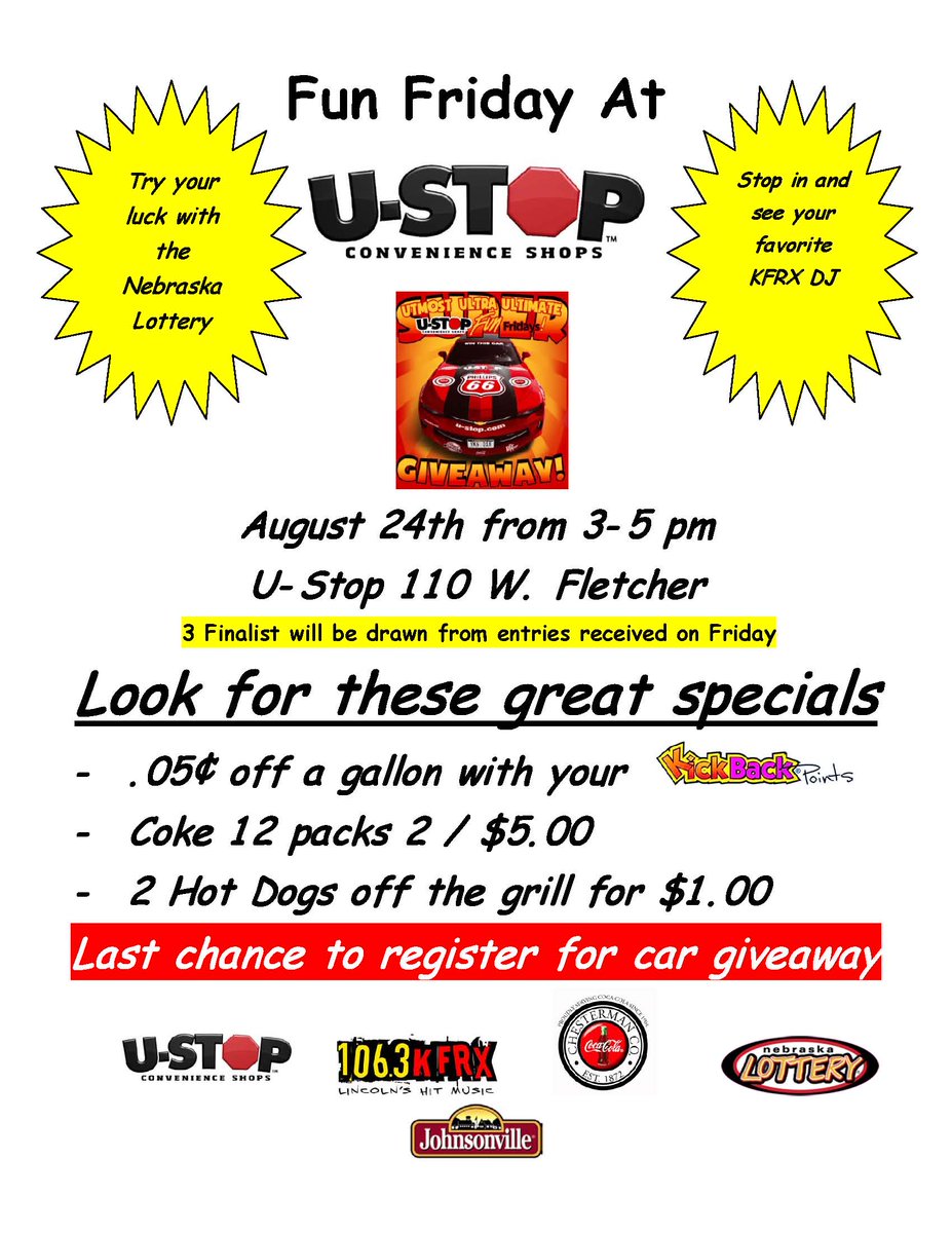 StopshopsU's tweet photo. Last Fun Friday to qualify for the 2017 Camaro Convertible this Friday at our 110 W. Fletcher U-@StopshopsU form 3 - 5 pm! Come check it out. https://t.co/cFTmIAZ8JL