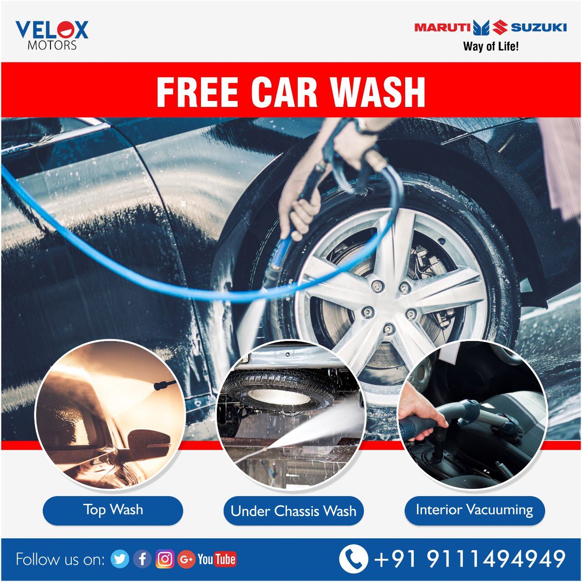 VeloxMotors's tweet photo. Head to Velox Motors now and get the free Car Wash for your #MarutiSuzuki car. It’s huge, It’s amazing. It’s one of the largest authorised Maruti Suzuki workshop in Mumbai. 40,000 sq. ft. Standalone workshop now in Mulund. #VeloxMotors #Cars #Mulund https://t.co/TSstH7ijYY